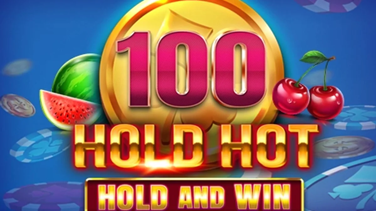 Tampilan visual slot 100 Hold Hot Hold and Win dengan simbol buah yang cerah