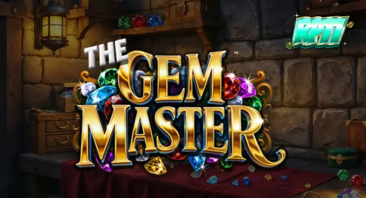 Tampilan visual slot The Gem Master dengan berbagai permata berkilau